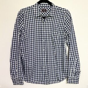 UNTUCKit‎ Women's Size 4 Button Up Long Sleeve Blue Gingham Shirt Belleza Preppy